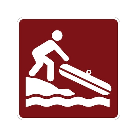 Sign Solutions Usa Hand Launch.Small Boat Launch (Symbol), Aluminum, 30 in x 30 in DUS08DWT3030RS-117